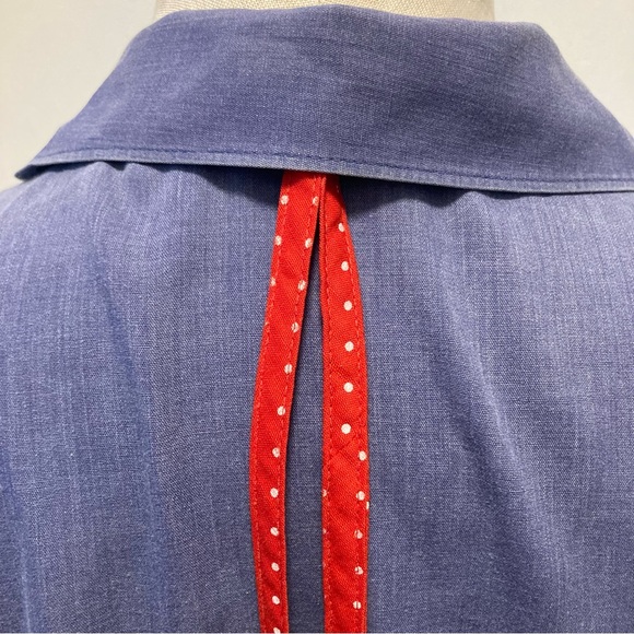 Vintage short sleeve strawberry pattern pocket robe dress mumu smock size M L - Picture 10 of 15